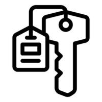 Key with tag hanging on string using for hotel service vector