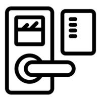 Electronic door lock system access control with keycard vector
