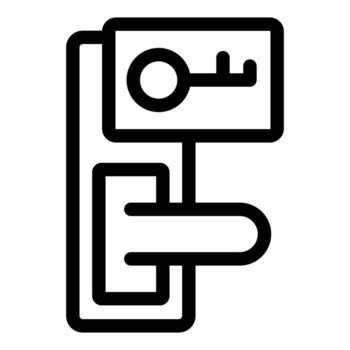 Hotel door handle icon showing key access and security vector