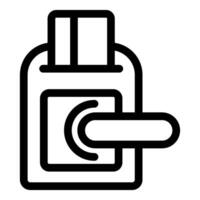 Credit card being inserted into pos terminal icon vector