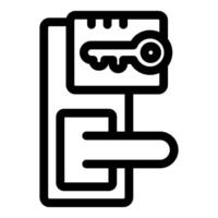Hotel keycard with key icon showing room access vector