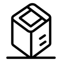Blockchain technology icon, cube with lines connection network vector