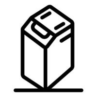 Open cardboard box standing on floor isometric icon vector