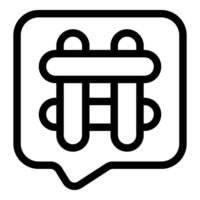 Speech bubble showing double bed icon in trendy outline style vector