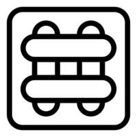 Double decker bus seen from above showing roof windows icon vector
