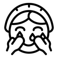 Beautician applying face cream on client vector