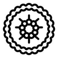 Round lace doily with beads forming flower shape in center vector