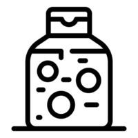 Bottle of pills is standing on surface icon vector outline