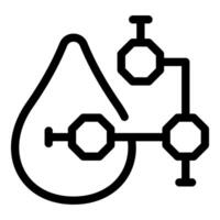 Water molecule connecting showing hydrogen and oxygen bonds vector