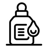 Cosmetic bottle with pump dispenser and drop icon showing moisturizing effect vector