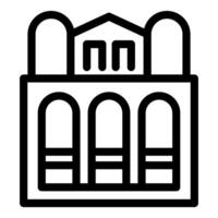 Building with arches and columns facade icon showing urban architecture vector