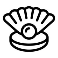 Open seashell showing growing pearl inside vector