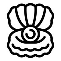 Open seashell with shiny pearl icon showing luxury and elegance vector