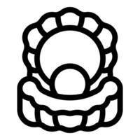 Open shellfish holding beautiful round pearl icon vector