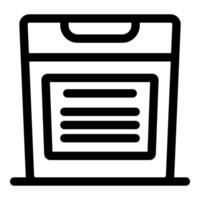 Simple black line vector icon of a document being scanned