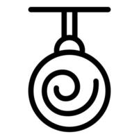 Round hypnosis tool icon hanging showing spiraling movement vector