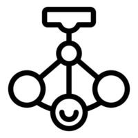 Network structure icon showing connected circles and hierarchy vector