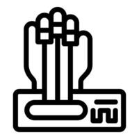 Patient hand making biometric fingerprint scan for security identification vector