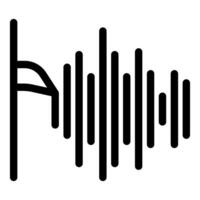 Flag waving in the wind creating soundwave icon vector