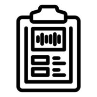 Clipboard showing audio track waveform icon vector outline