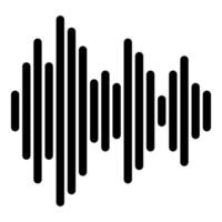 Black and white sound wave design element representing audio concept vector