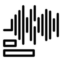 Audio track playing showing sound waves and playback buttons vector