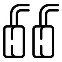 Line style icon set representing dual sim card feature vector