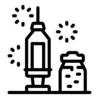 Vaccine development for global immunization program celebrating success with fireworks vector