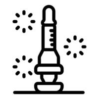 Car spark plug generating electrical sparks icon vector