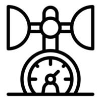 Physics experiment measuring force with newton meter icon vector