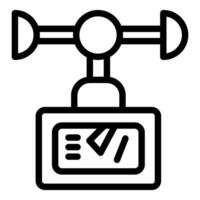 Line art icon of an anemometer, a device used to measure wind vector