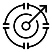 Arrow pointing to center of target icon outline style vector