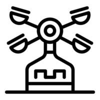 Amusement park carousel ride spinning with four gondolas icon vector