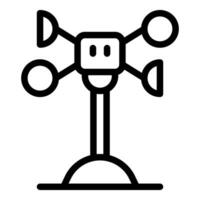 Anemometer measuring wind speed and direction icon vector