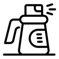 Spraying cleaning detergent from bottle with handle icon vector