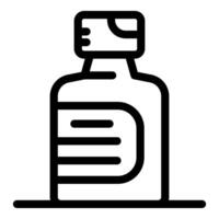 Medical bottle standing on the table with blank label for text vector