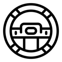 Steering wheel icon showing control and driving vector