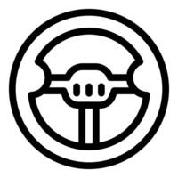 Black steering wheel symbol with buttons on white background vector