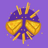 Design of two pieces of cheese in a simple style vector