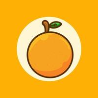 Whole fresh orange design drawn in a simple style vector