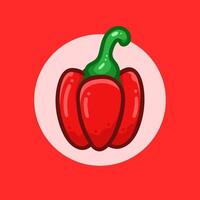 Fresh looking red pepper design drawn in a simple style vector