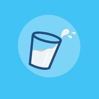 design of a glass of fresh milk drawn in a simple style vector
