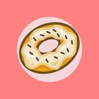doughnut designs that look delicious with jam and sprinkles vector