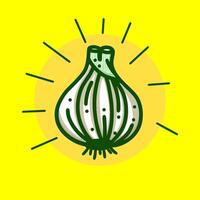 The fresh garlic design is drawn in a simple style vector