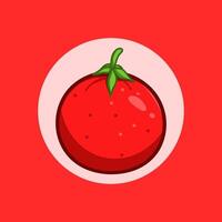 A tomato design that looks delicious and cute is drawn in a simple style vector