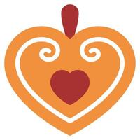 Gingerbread Heart icon for web, app, infographic, etc vector