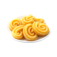 Appetizing Butter Murukku on a Transparent Background for Your Presentation png