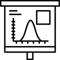 Bell Curve on Graph Icon Design vector