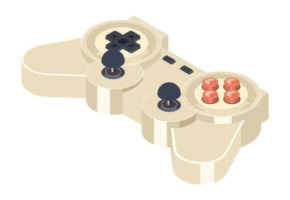Vintage game console controller, gamepad, joystick for a trip down gaming memory lane