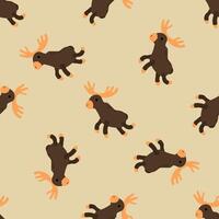 Seamless pattern with moose. Design for fabric, textiles, wallpaper, packaging. vector
